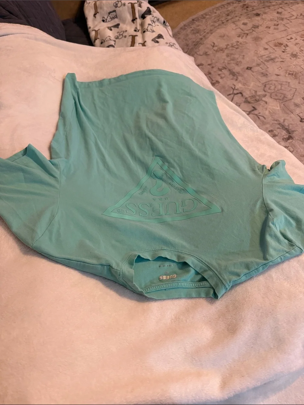 GUESS Men's Embossed Logo Short Sleeve Tee - Picture 3 of 9